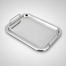 Bandeja Retangular Inox 33x23,5cm Com Alças