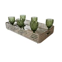 Bandeja Retangular Inox + Alça + Índia Bandeja Retangular Inox + Alça + Índia