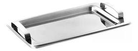 Bandeja Retangular Inox Com Alça Linha Delhi Mimo Style 38cm