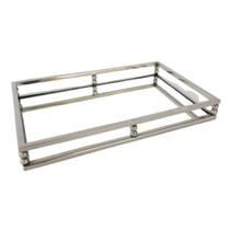 Bandeja retangular inox com vidro Bandeja retangular inox com vidro