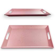 Bandeja Retangular Linha Orgânica Rosa 33cm - AD