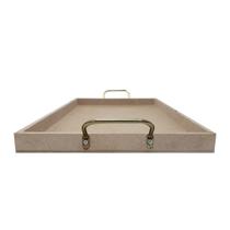 Bandeja Retangular Lisa Simples com Alça 30,5x20,5x2 Kit 3un Mdf 6mm Madeira