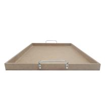 Bandeja Retangular Lisa Simples com Alça 32x27x2 Mdf 6mm Madeira