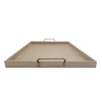 Bandeja Retangular Lisa Simples com Alça 32x27x2 Mdf 6mm Madeira