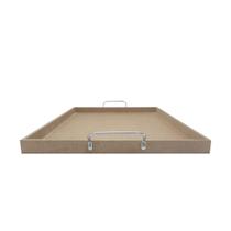 Bandeja Retangular Lisa Simples com Alça 40x30x2,5 Mdf 6mm Madeira