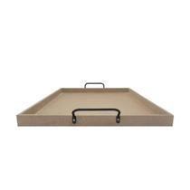 Bandeja Retangular Lisa Simples com Alça 40x30x2,5 Mdf 6mm Madeira