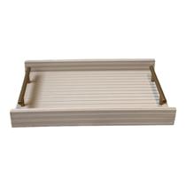 Bandeja Retangular Mdf Pu Listra 3D Off White P - Entrecasa Bandeja Retangular Mdf Pu Listra 3D Off White P - Entrecasa