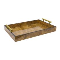 Bandeja Retangular Media Decorativa Madeira Radica Marrom Bandeja Retangular Media Decorativa Madeira Radica Marrom