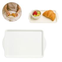 Bandeja Retangular Melamina 21cm com Alça Elegante Bandeja Retangular Melamina 21cm com Alça Elegante