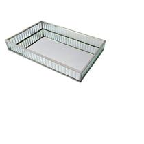 Bandeja retangular - metal - fundo espelhado