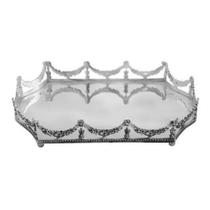 Bandeja Retangular Metal Laterais Guirlandas Luxo Bandeja Retangular Metal Laterais Guirlandas Luxo