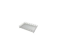 Bandeja Retangular Metal Prata Laterais Quadrado Luxo Bandeja Retangular Metal Prata Laterais Quadrado Luxo