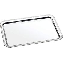 Bandeja Retangular Multiuso em Aço Inox 30x40cm para Servir Prata Docesar Bandeja Retangular Multiuso em Aço Inox 30x40cm para Servir Prata Docesar