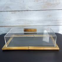 Bandeja Retangular p/Bolo em Bambu Natural c/Tampa Acrilico Bandeja Retangular p/Bolo em Bambu Natural c/Tampa Acrilico