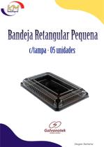 Bandeja retangular pequena c/tampa 05 unid. - Galvanotek - bolo, brownie, cake, oriental (99915895)