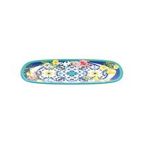Bandeja Retangular Pequena Flower Lemon em Melamina 39,5x16,5x2,5 Guzzini