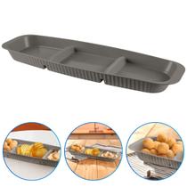 Bandeja Retangular Petisqueira Plástico 3 Divisórias Frios Queijo Churrasco