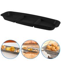 Bandeja Retangular Petisqueira Plástico 3 Divisórias Frios Queijo Churrasco