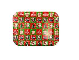 Bandeja Retangular Plástica com Decorações Natalinas 37,5X27,5cm Bandeja Retangular Plástica com Decorações Natalinas 37,5X27,5cm