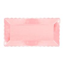 Bandeja Retangular Plástico Liso Rosa Bebe - 16x30cm - 1 Un - Rizzo