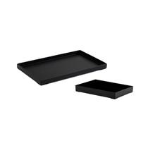 Bandeja Retangular Preta Multiuso Servir Buffet 17 e 25cm