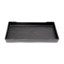 Bandeja Retangular Preta Plástico Decoração 24cm