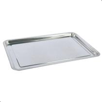 Bandeja Retangular Rasa Aço Inox 45x35 cm