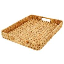 Bandeja retangular seagrass natural reforcada c/alça grande