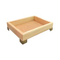 Bandeja Retangular sem Alça 18,5x14,5x3 com Pé Reto Liso Madeira Pinus 10mm