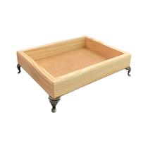 Bandeja Retangular sem Alça 18,5x14,5x3 Madeira Pinus 10mm com Pezinho Médio