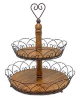 BANDEJA ROCOCO 2 CAMADAS EM MADEIRA E FERRO 55x48cm BANDEJA ROCOCO 2 CAMADAS EM MADEIRA E FERRO 55x48cm