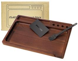 Bandeja rolante ZHAOGOO Black Walnut 28x18cm com acessórios Bandeja rolante ZHAOGOO Black Walnut 28x18cm com acessórios