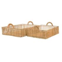 BANDEJA RUSTICA DECORATIVA EM RATTAN 61cm COM ALÇAS