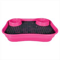 Bandeja Sanitário com Grade para Porquinho da índia Coelho Roedores Rosa