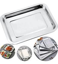 Bandeja Servir Aço Inoxidável Retangular Rasa 27 X 36 Cm Bandeja Servir Aço Inoxidável Retangular Rasa 27 X 36 Cm