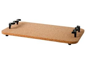 Bandeja Servir Decorar Retangular Em Cortiça Com Alças Metal Forte Multiuso Cantinho Café Mesa Posta Decoração Sala Escritório Quarto
