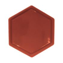 Bandeja Sextavada de Plástico Laranja 16cm x 18cm