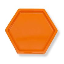 Bandeja Sextavada Laranja 15cm Un - Sóboleiras