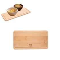 Bandeja Tábua Retangular em Bambu 20cm Café Decoração