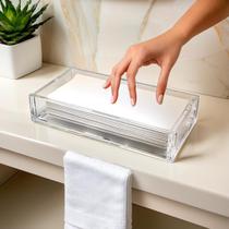 Bandeja Toalheiro de Acrílico Transparente para Lavabo