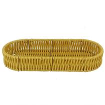 Bandeja Tramada Retangular Tipo Vime 26x11cm 6987 Cor:Amarelo Bandeja Tramada Retangular Tipo Vime 26x11cm 6987 Cor:Amarelo