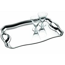 Bandeja Tramontina Classic Retangular em Aço Inox com Alças 34 x 24 cm