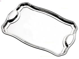 Bandeja Tramontina Classic Retangular em Aço Inox com Alças 42 x 29 cm