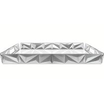 Bandeja Tramontina Prisma em Aço Inox para Café da Manhã Mesa de Centro Decorativa Retangular