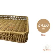 Bandeja Trançada Rústica Oval ou Retangular p/ Servir Decorar Cozinha Sala Lavabo Multiuso