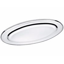 Bandeja Travessa de Inox Oval Rasa Grande para Servir 45cm