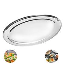 Bandeja Travessa Oval Rasa Inox Filé Parmegiana Peixe 39cm Bandeja Travessa Oval Rasa Inox Filé Parmegiana Peixe 39cm