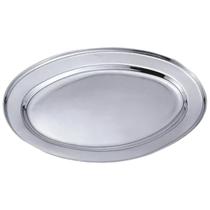 Bandeja Travessa Oval Rasa Inox Média para Servir 35cm