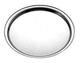 Bandeja Travessa Para Garçom Redonda 40cm em Aço Inox (Ideal para Restaurantes, Lanchonetes e Bares)