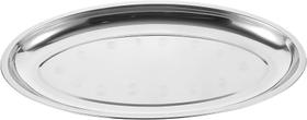 Bandeja Travessa Para Servir Oval Grande Prateada Inoxidável 39cm Bandeja Travessa Para Servir Oval Grande Prateada Inoxidável 39cm